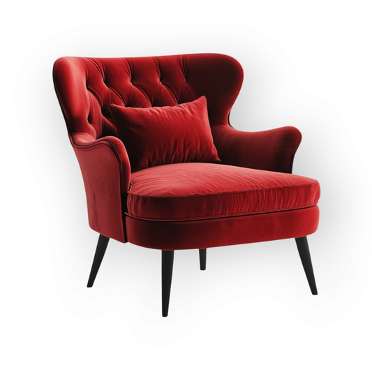 Red Velvet Lounge Chair